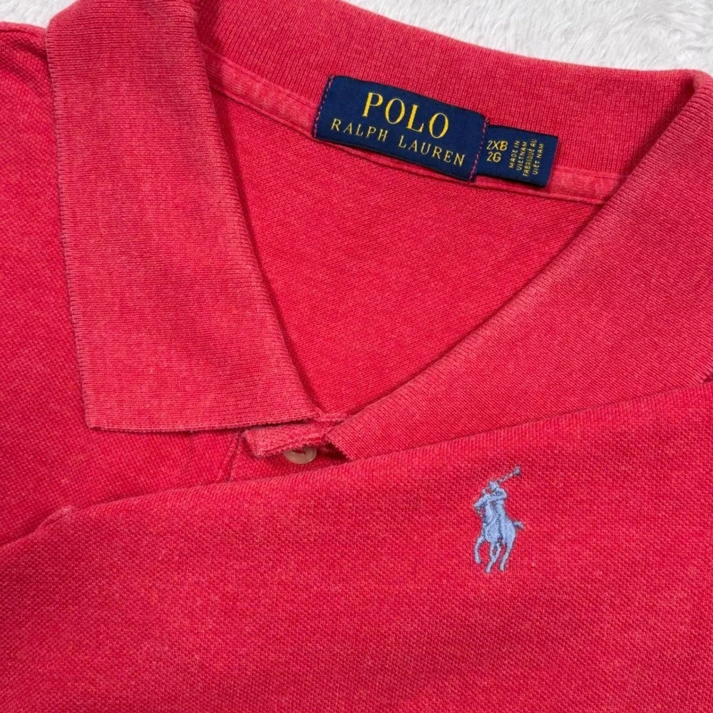Polo Ralph Lauren Polo Shirt Mens 2XB BIG Red Short Sleeve BOXY Pony Logo Preppy